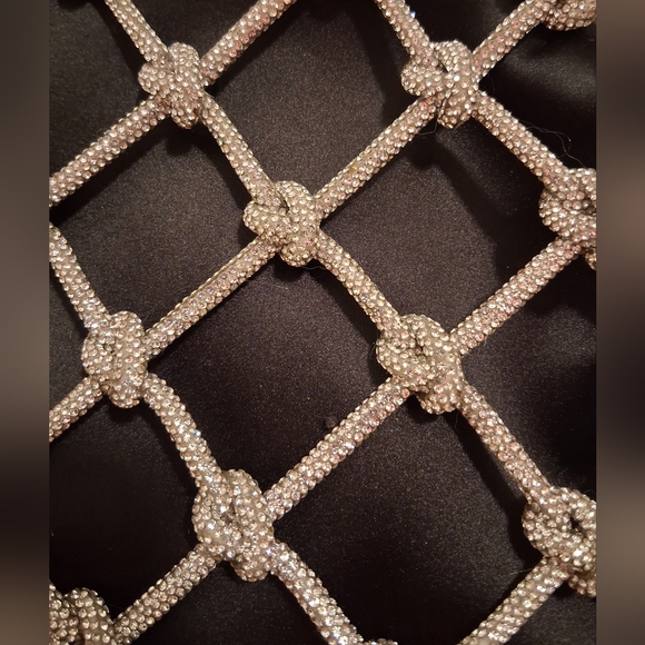 NWT Ted Baker Kylar Black Satin & Crystal Evening Convertible Bling Purse Bag - Picture 4 of 12